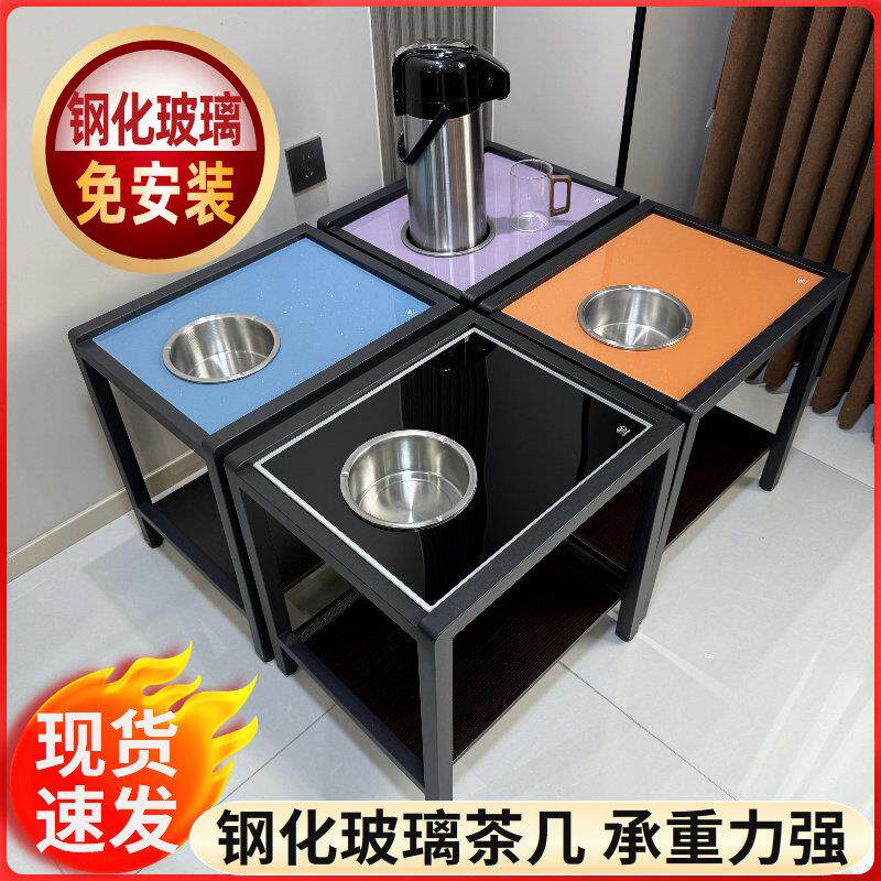 自动麻将机茶几棋牌室茶几茶水架岩板扇小边几置物架专用茶水桌