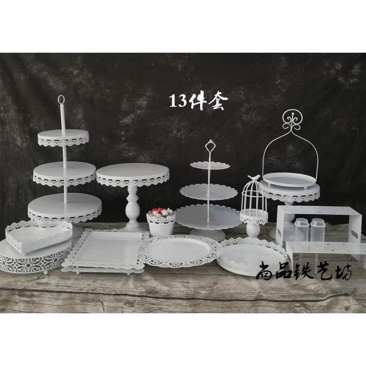 甜品台蛋糕盘子生日宴会托盘婚庆蛋糕摆件茶歇甜品区蛋糕盘展示架