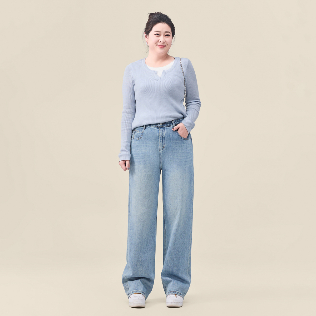 迅町加肥加大码牛仔裤胖mm直筒裤