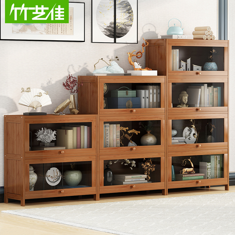 转角书柜背e景墙带玻璃门客厅组合储物置物架收纳简易儿童实木书