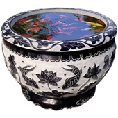 石雕鱼缸盆青石庭院水缸石头荷鱼石盆圆缸仿古石槽大石缸