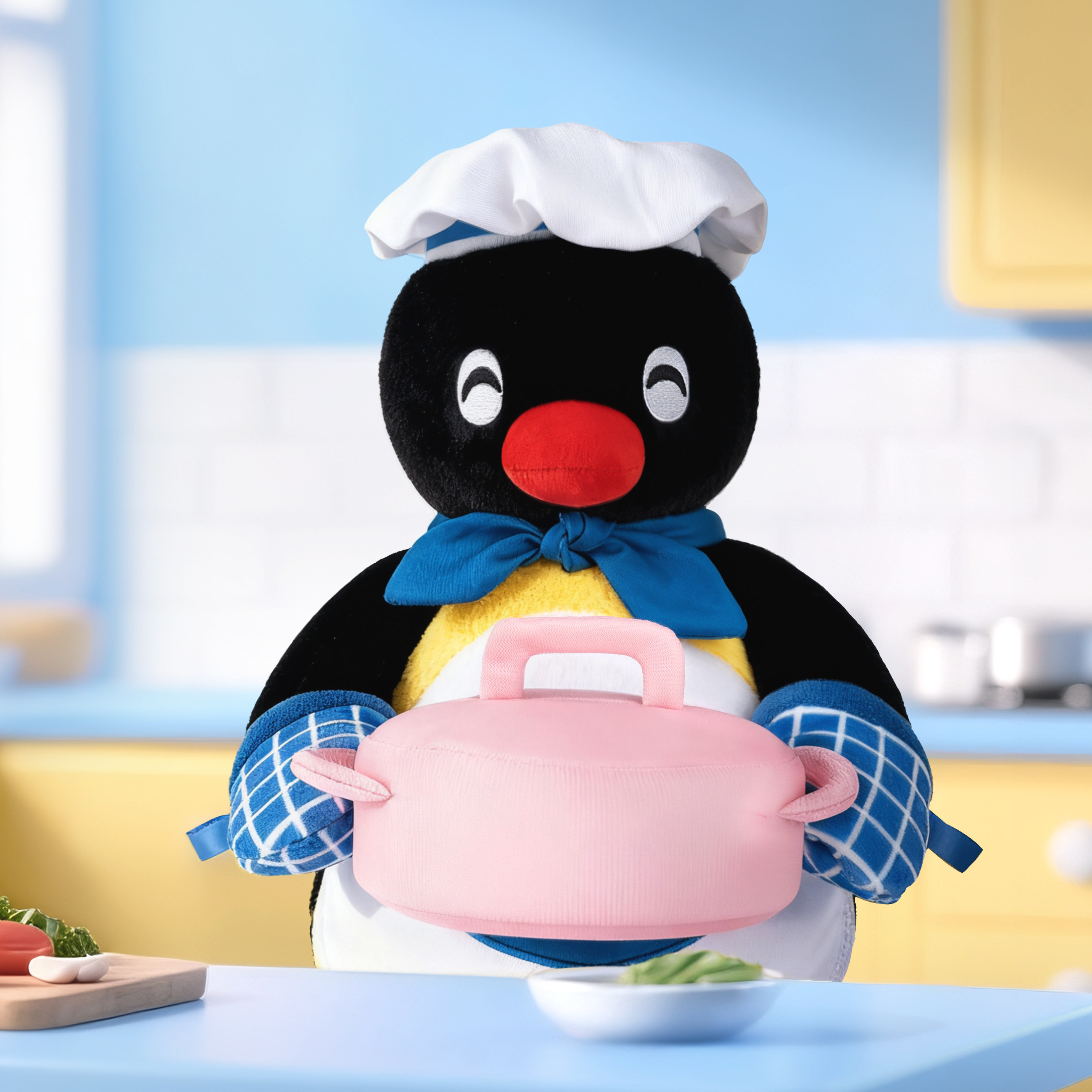 优迈Pingu开心厨师系列毛绒公仔挂件官方正版礼物图片
