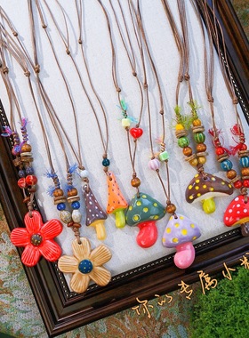 景德镇陶瓷秋冬可调长款蜡绳项链