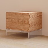 亚克力床头柜实木现代简约床边收纳柜卧室小家用悬浮日式 小户型型