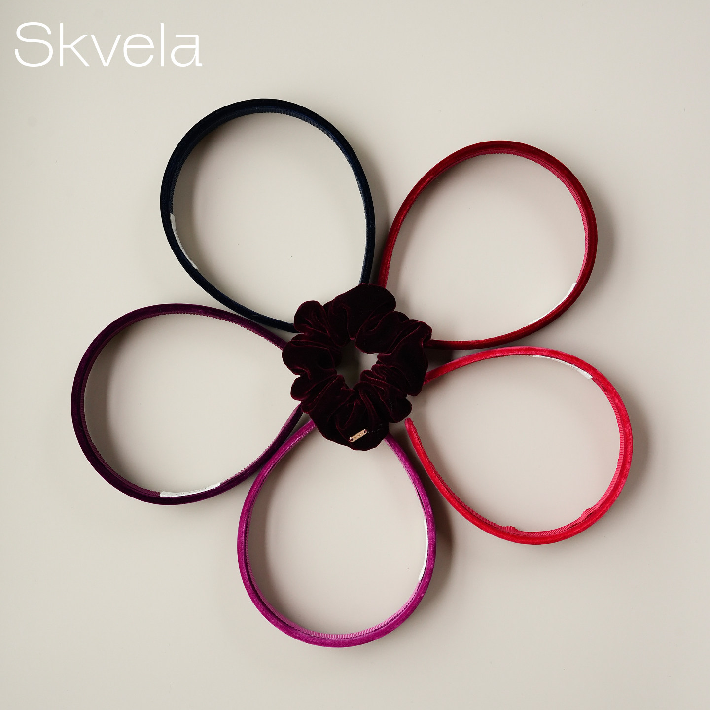 Skvela/日本进口天鹅绒经典法式基础发箍丝绒多色头箍洋气发卡女