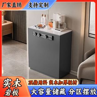 极窄岩板岛台单独中岛柜子边岛导台厨房实木移动小户型餐桌小岛