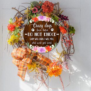 挂住在这里欢迎门前挂画狗装饰牌木质挂牌欢迎Dog门口狗窝s