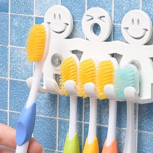 1Pc Toothbrush Holder Wall Mounted Suction Cup 5 Position Cu