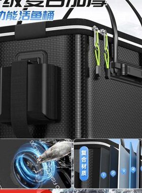 型Y新款成加厚活鱼桶钓鱼桶德国进口鱼护桶折叠Z钓箱F多功能一体