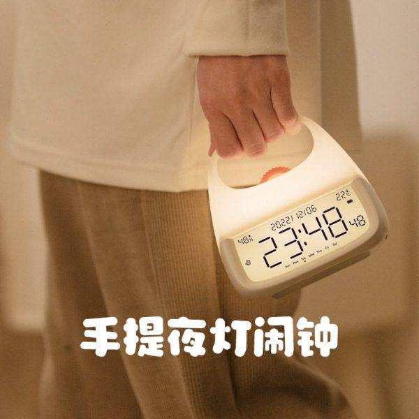 橙点闹钟手提小夜灯创意卧室床头时钟摆件多功能钟表数字儿童,节庆用品/礼品,创意/设计灯,淘宝优惠券,粉丝福利购,淘宝优惠卷
