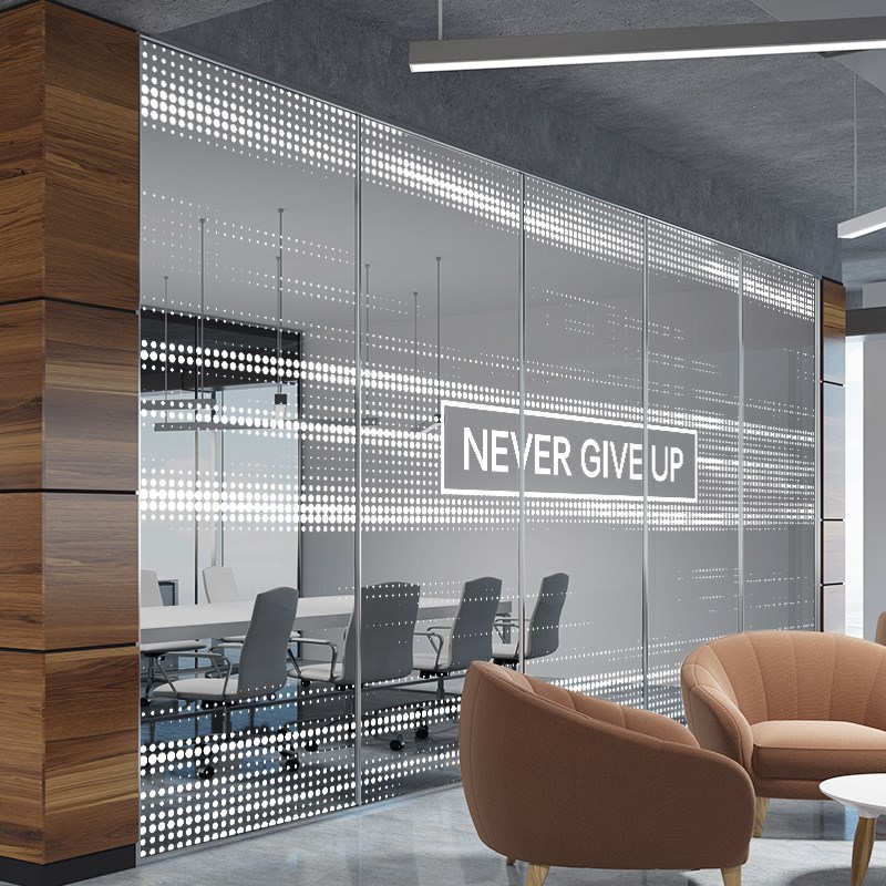 办公室装饰玻璃贴膜定制圆点渐变艺术创意隔断玻璃膜磨砂静电贴纸