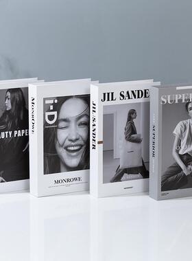 时尚假书摆件装饰书杂志简约彷真书创意拍摄民宿道具书模型书盒