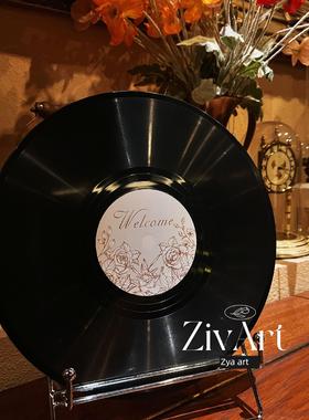 欧式玫瑰婚礼婚房彷真唱片酒吧餐厅新年年会活动迎宾签到装饰摆件