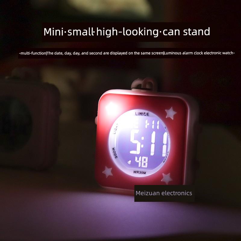 新品方形创意夜光防水电子表考试学生跑步计时秒表多功能手表挂表