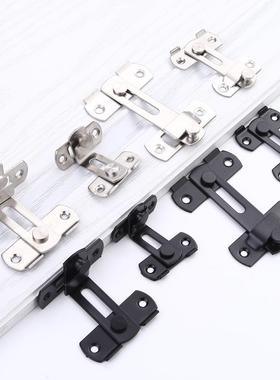 不锈钢门扣90/180度加厚房门锁扣仓谷推拉门笼子狗屋插销黑色门栓