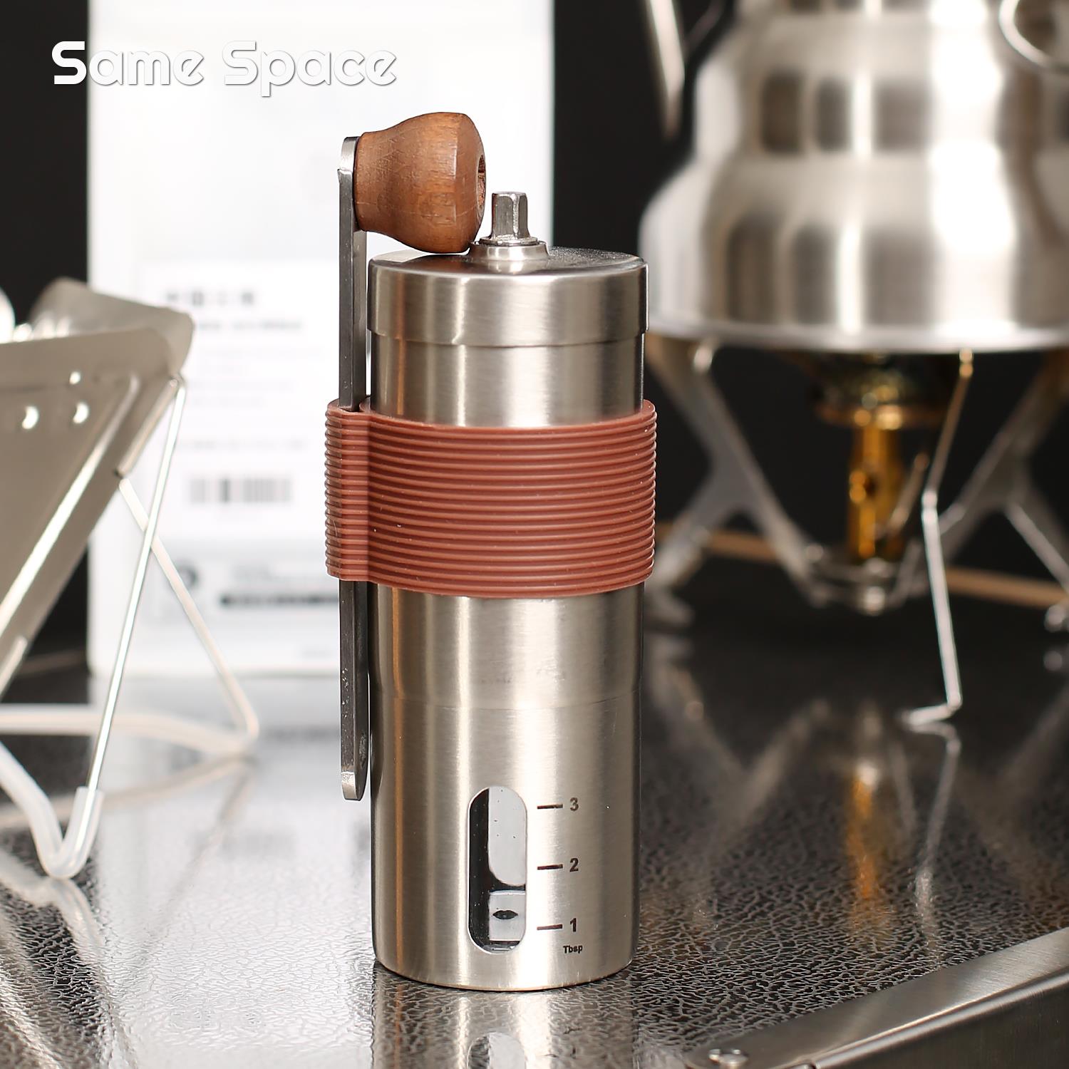 便携式手磨咖啡磨豆机小型手冲陶瓷磨芯不锈钢机身露营SameSpace