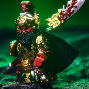 关羽张飞吕布赵云铠甲三国五虎将国风乐高人仔积木小玩具手办模型