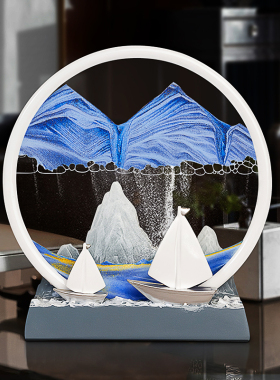 顺风顺水流沙画摆件沙漏家居客厅电视柜酒柜装饰品办公室开业礼品