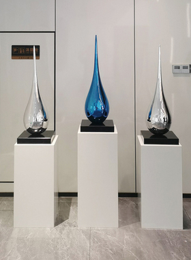现代简约水滴摆件酒店样品屋展示中心大厅商场会所工艺礼品摆饰雕