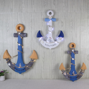 地中海船舵挂件装饰舵手船锚挂饰海洋风格墙饰壁挂客厅背景墙饰品