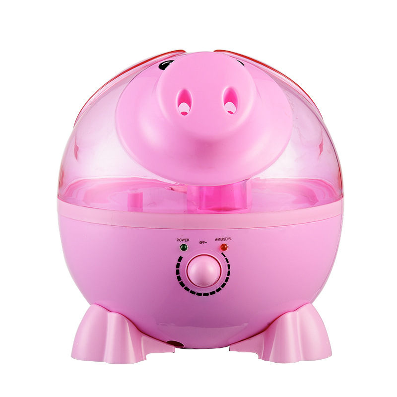 可爱卡通动物富贵猪家用超声波加湿器空气净化静音雾化香薰加湿器