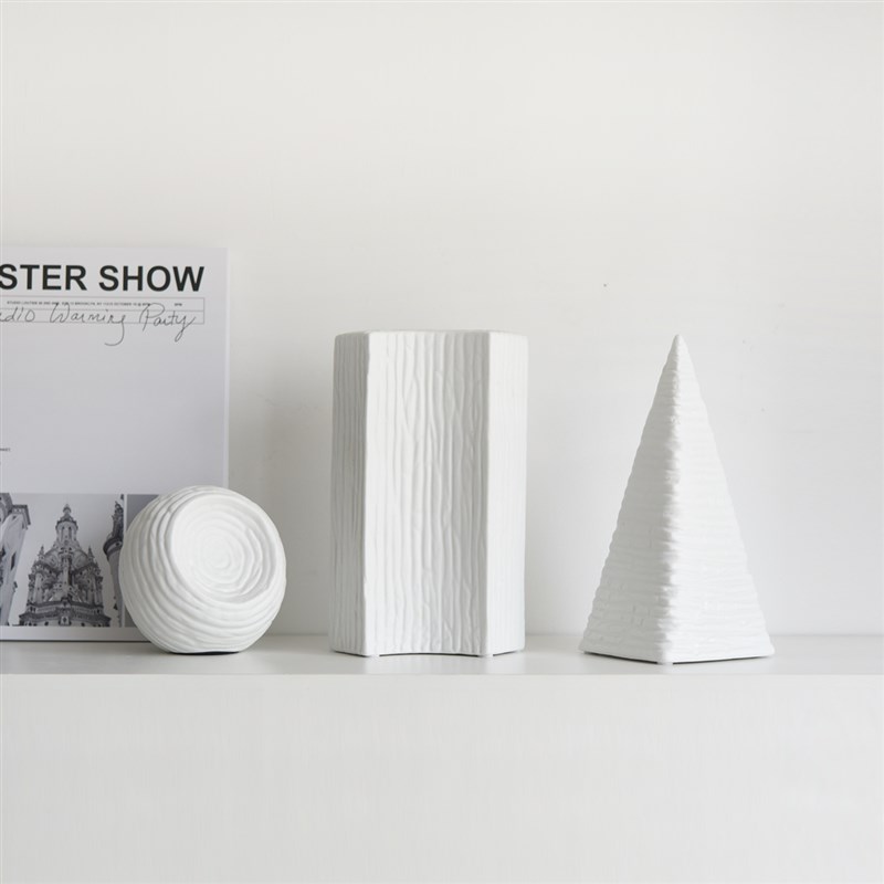 现代极简艺术肌理几何装饰品摆件电视柜书房展厅样板间高级感摆设