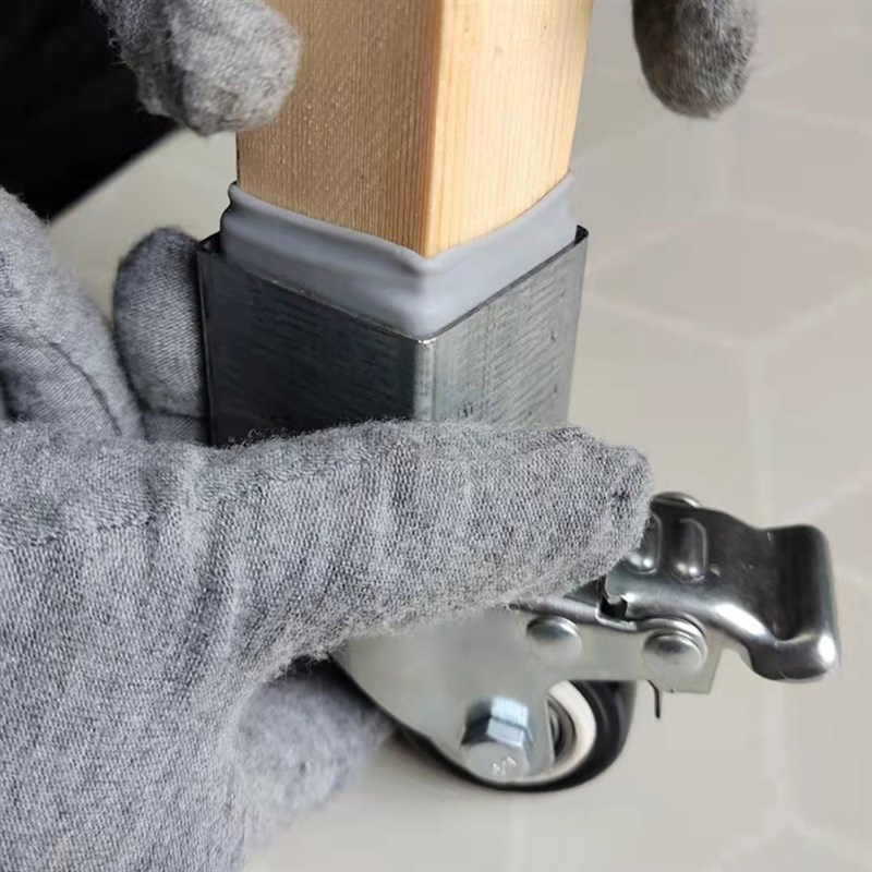 脚式万向轮茶几茶台移动脚轮摺叠桌花架方管静音滚轮大承重轮子