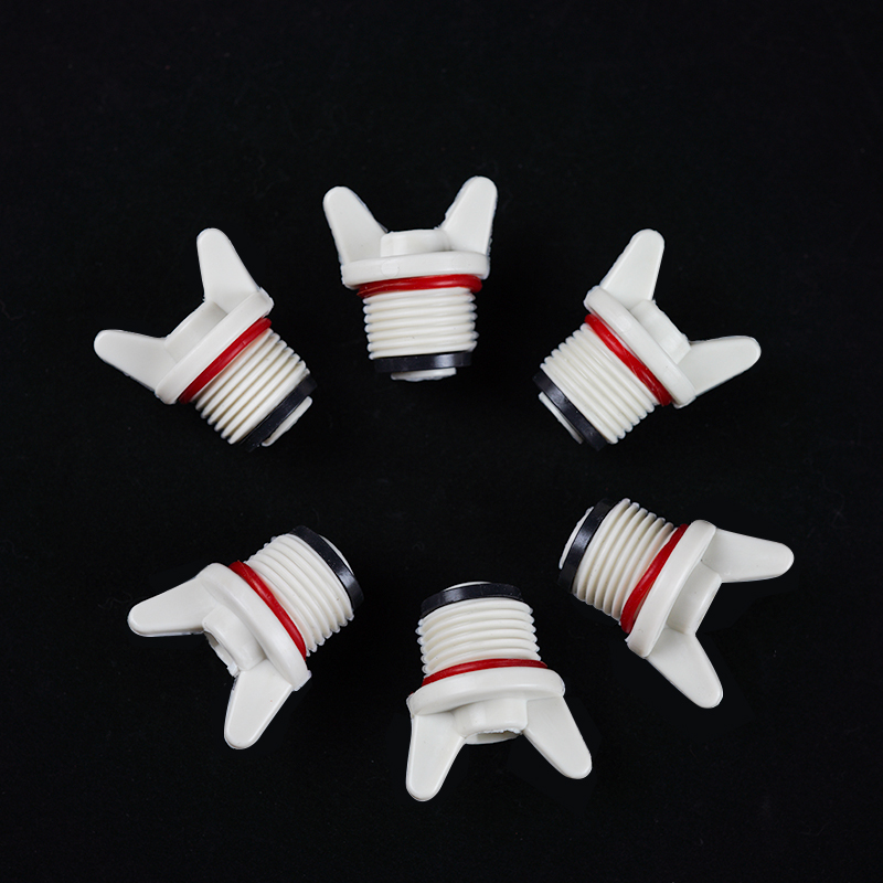 防漏水PPR外牙阻流塞分 1/2丝堵带密封圈水管塑料管堵白色带耳圈