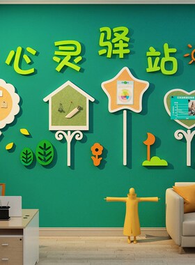 毛毡心理咨询室布置面饰挂图儿童灵驿站画