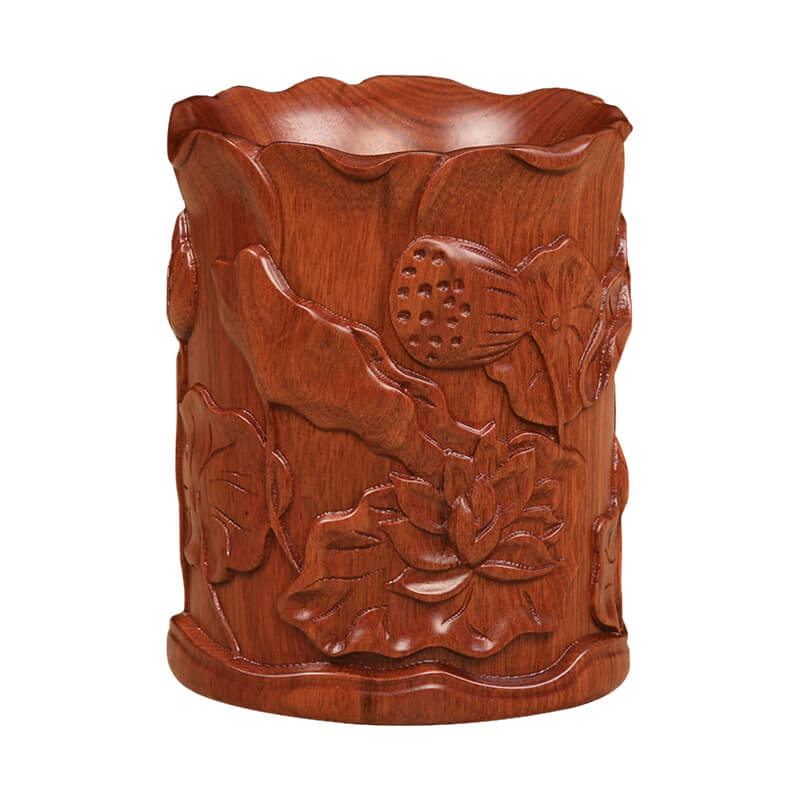 红木笔筒原木整料雕刻毛笔筒办公桌创意复古文房四宝礼品摆件木质