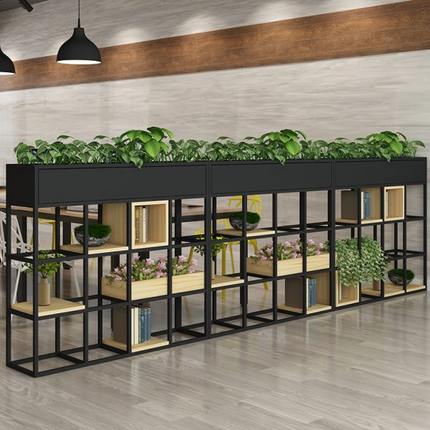 定制LOGO铁艺餐厅火锅店卡座围栏办公室屏风落地花架子隔断置物架