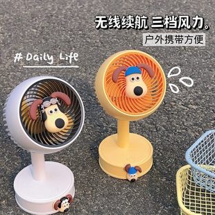 办公室桌上新款 可爱小狗桌面小风扇学生宿舍迷你usb充电静音立式