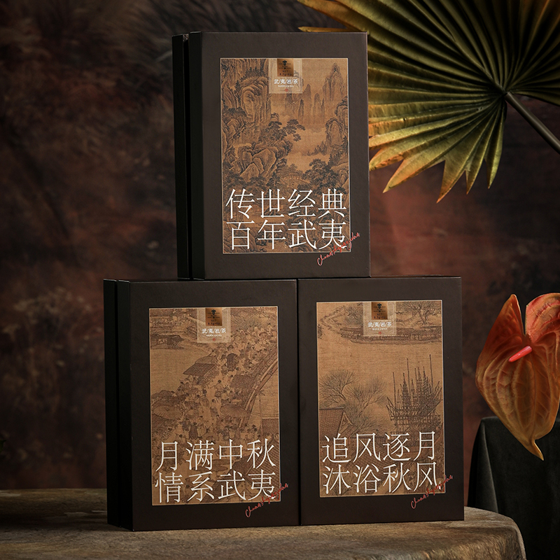 新规老枞水仙一两装茶叶包装盒空礼盒长版宽版通用小泡袋uv定制