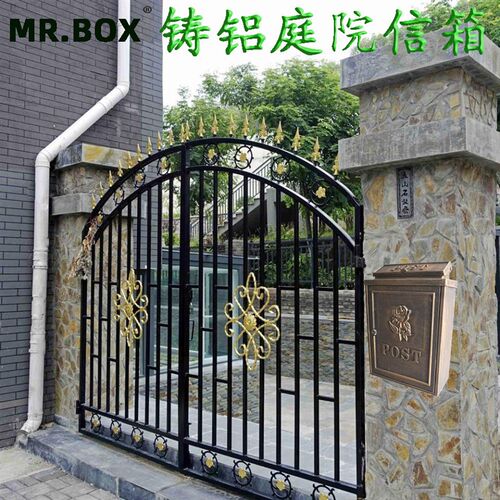 新款铝材别墅信报箱邮箱室外防雨防锈大内部空间放信封玫瑰