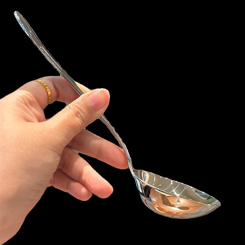 漂亮喝汤勺子!食品级短大号粥勺汤匙调羹公勺分汤勺