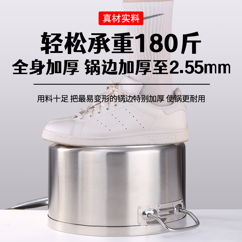 不锈钢复合底汁锅商用单柄汤锅西式烘焙煮锅电磁炉用家用厚底奶锅