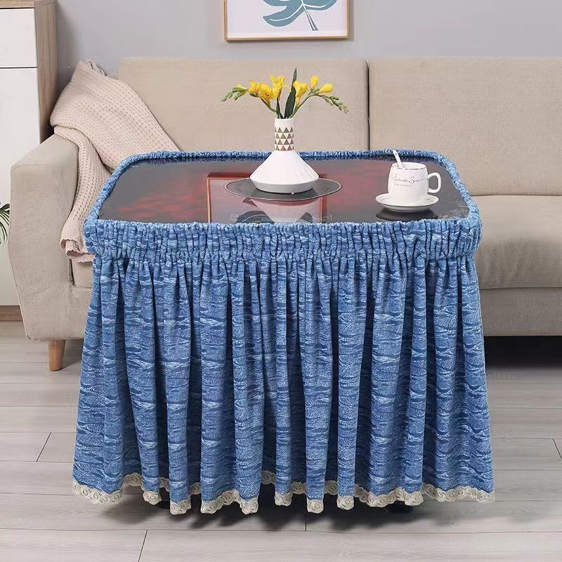 烤火桌子罩套四季电炉罩套正方形长方形圆形取暖茶几桌布套易清洗