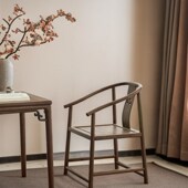 新圈椅茶椅设计款 全实木全卯榫老榆木桃色