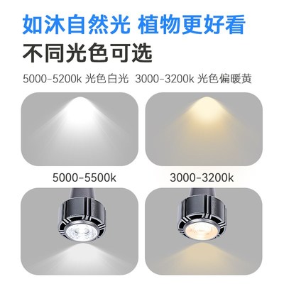 贵翔植物补光灯E27聚光灯泡家用龙舌兰块根绿植夹子式植物生长灯