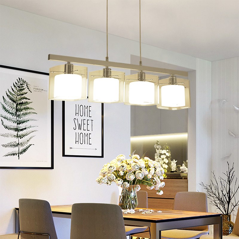简约时尚餐厅灯LED现代创意四头饭厅灯吧台咖啡厅餐桌三头餐吊灯