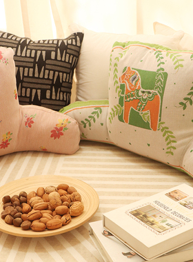 lund全棉提腰靠沙发腰枕卧室床头靠背垫办公室座椅护腰靠垫