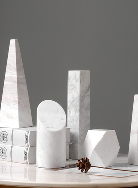 天然大理石桌面黑色书房石材摆放艺术几何体圆球