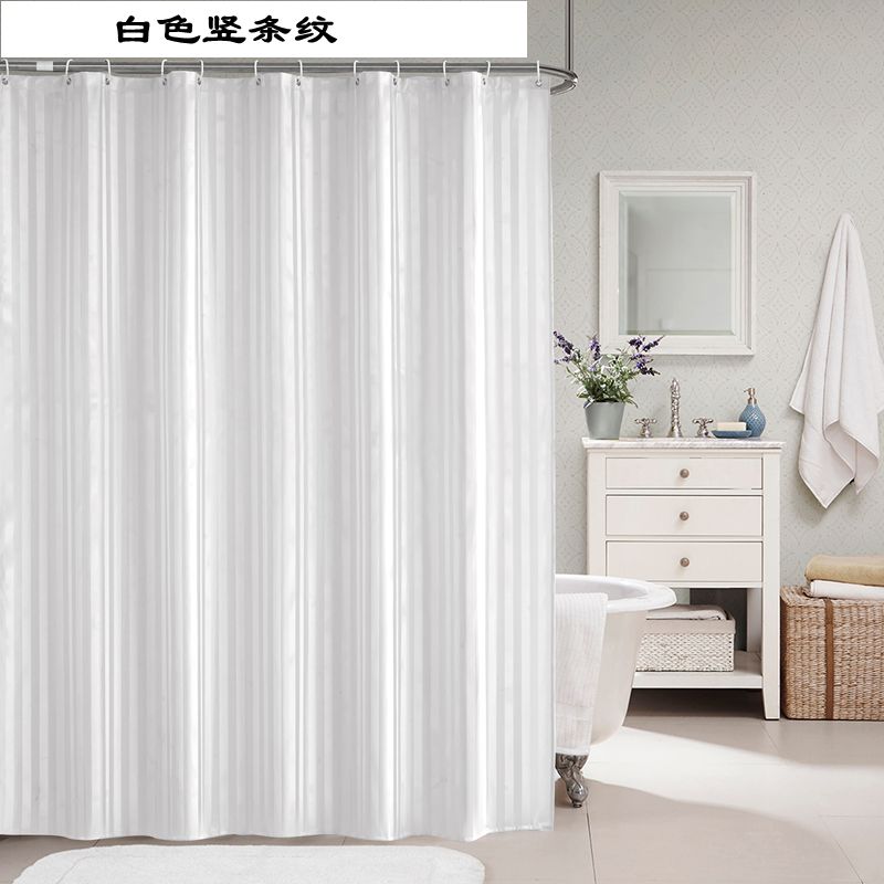 巧妹妹浴帘防水浴室帘遮光帘浴室窗帘卫生间浴帘白色条纹