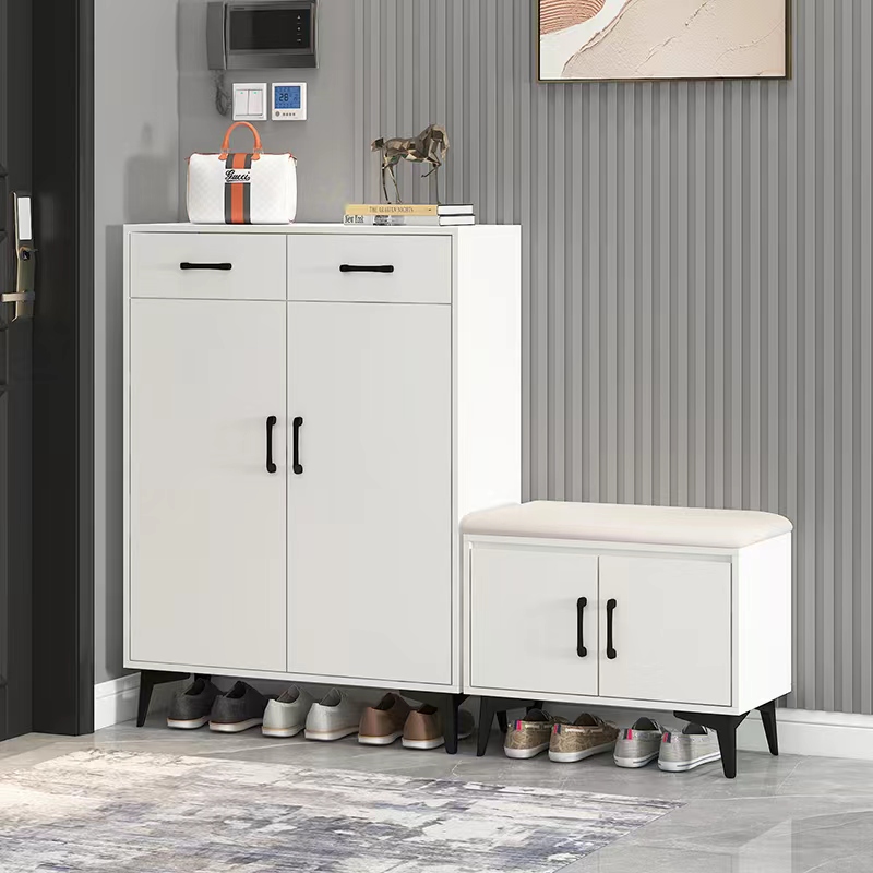 白色鞋柜家用门口外玄关柜窄长40/50CM入户大容量楼道收纳储物柜