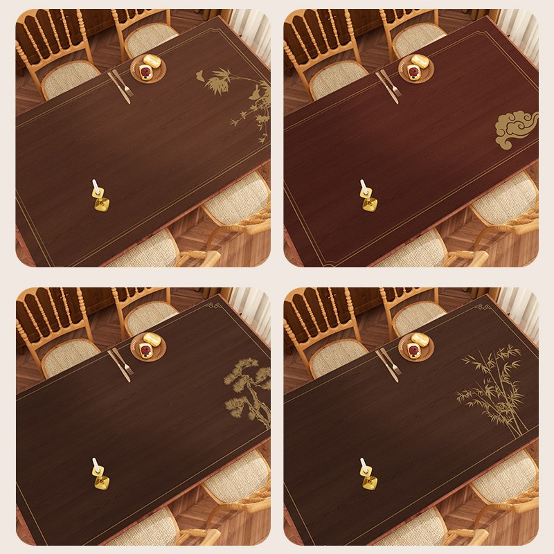 仿实木纹防水防油免洗桌垫原木色餐桌布轻奢高级感茶几垫电视柜垫