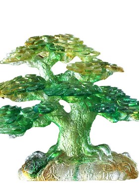 琉璃发财树摇钱树摆件基业常青居家客厅公司前台桌面摆放开业送礼