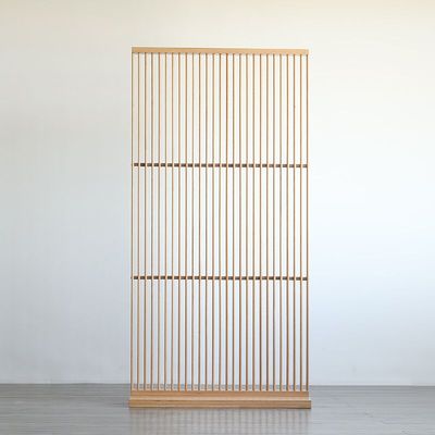 舍间/原木屏风 北欧实木移动客厅玄关日式橡木镂空隔断家用新中式