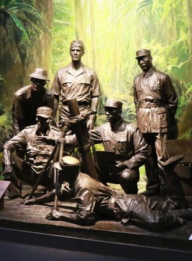 合作情景文化人物铸铜玻璃钢景区场景大型室内雕塑艺术定制摆件