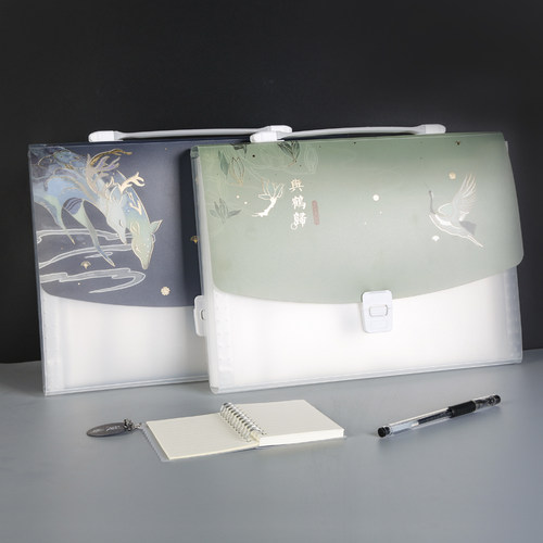 风琴包多层13格收纳整理A4文件夹手提包试卷袋学生用大容量文件袋