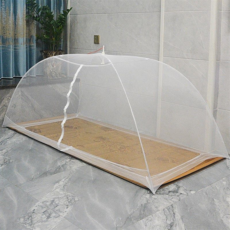 懒人蚊帐免安装带支架拉链雨伞型无底防蚊罩可折叠地上打地铺蚊帐